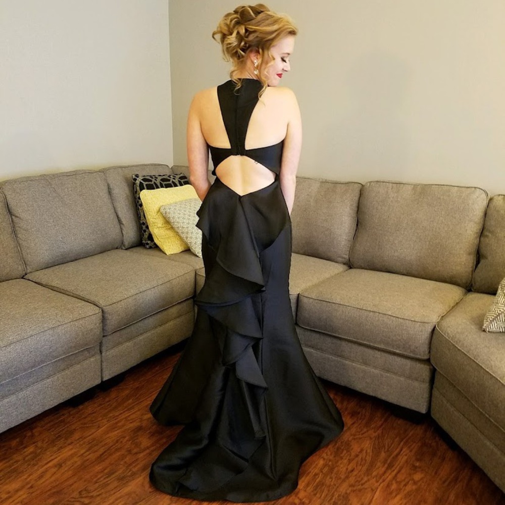 ONLY WORN ONCE - SEXY BLACK GOWN